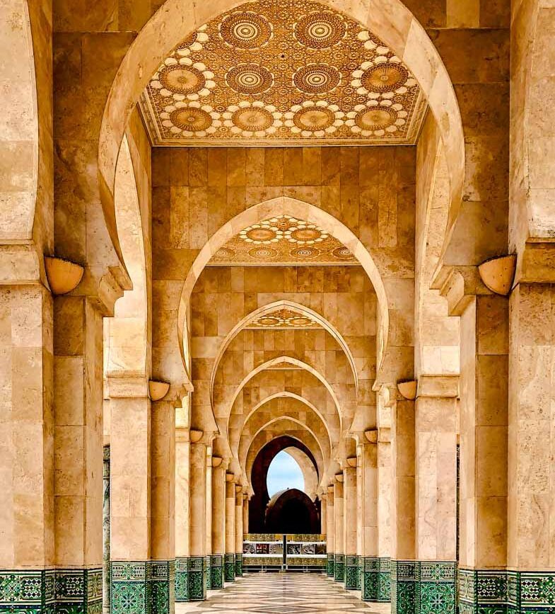 Marokko Casablanca Hassan Ii Moschee Arkade