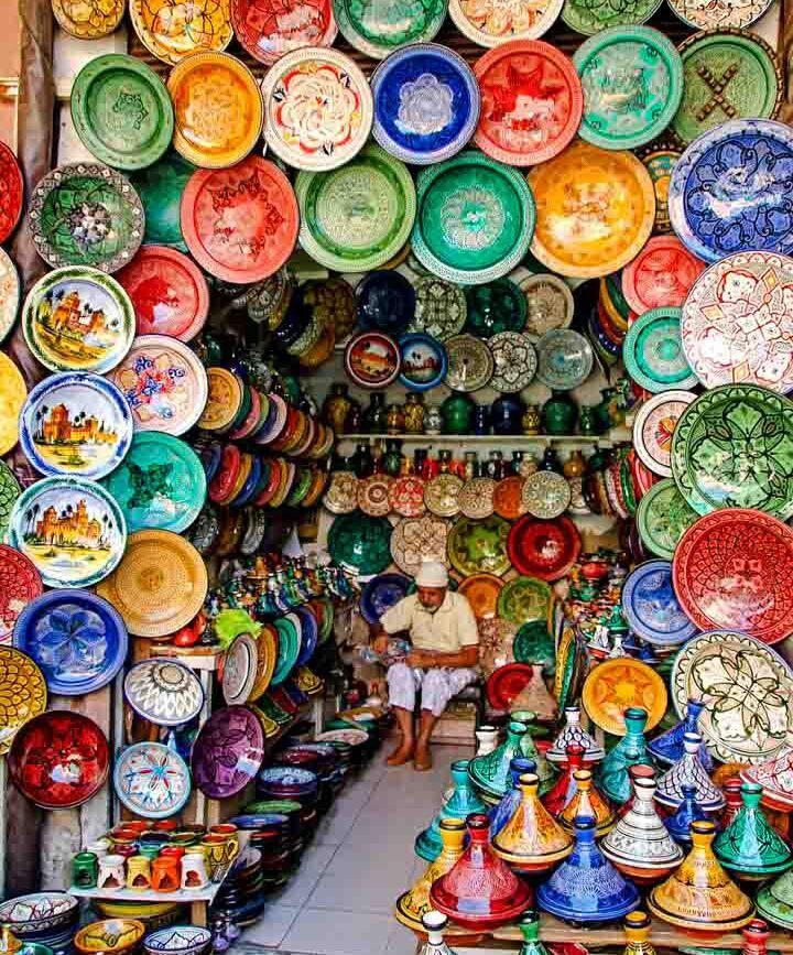 Marokko Marrakesch Medina Haendler