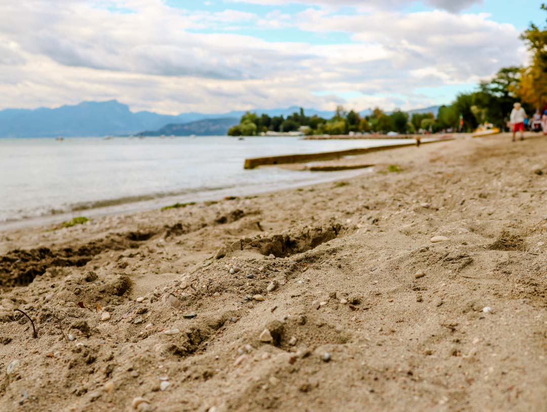 Sandstrand bei Lazise Campingplatz am Gardasee