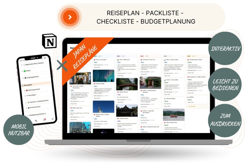 Japan Reiseplan Mockup 01