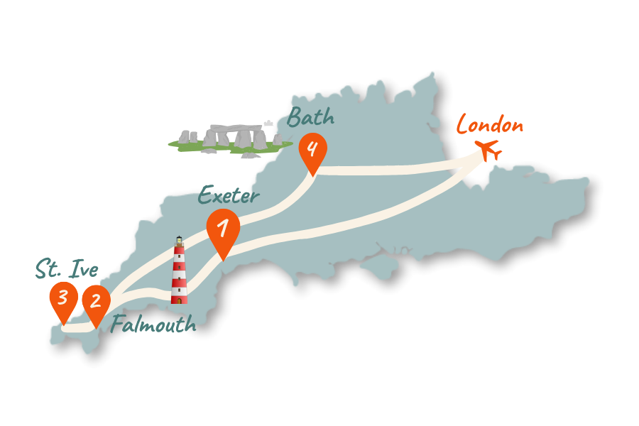 Suedengland Route 7 Tage Karte 02 Südengland_Route_7-Tage_Karte_02