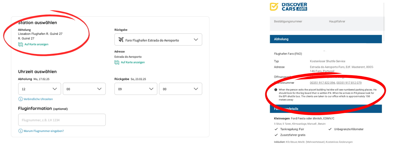 abholort bei mietwagenabholung flughafen mietwagen