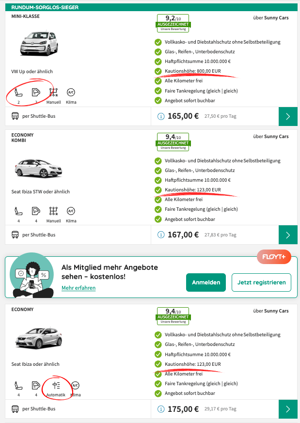 billiger mietwagen vergleich portugal faro