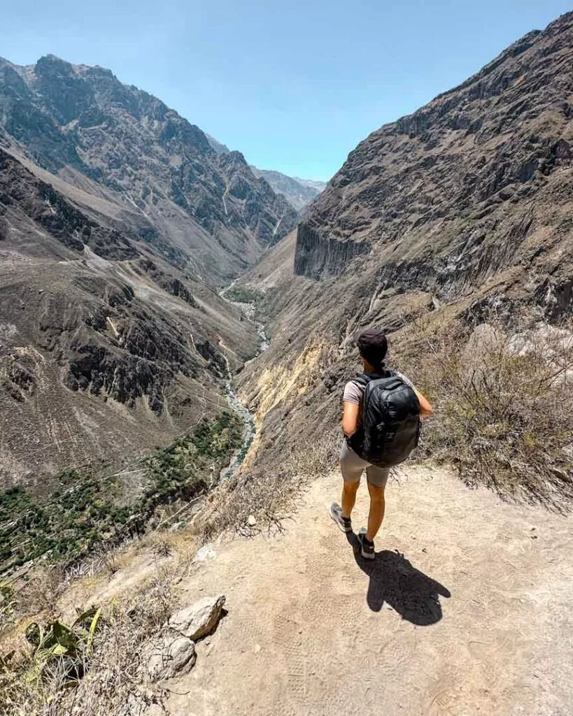 colca canyon 2 day trek aussicht beim abstieg