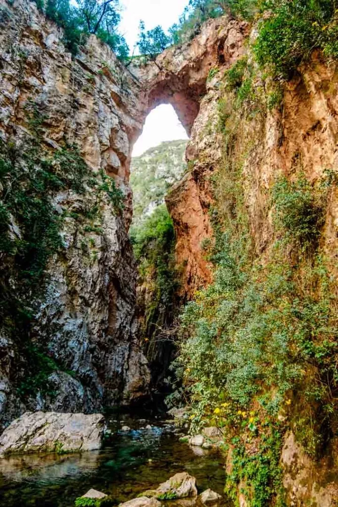 god bridge in akchour waterfalls morocco north africa god bridge in akchour waterfalls morocco north africa