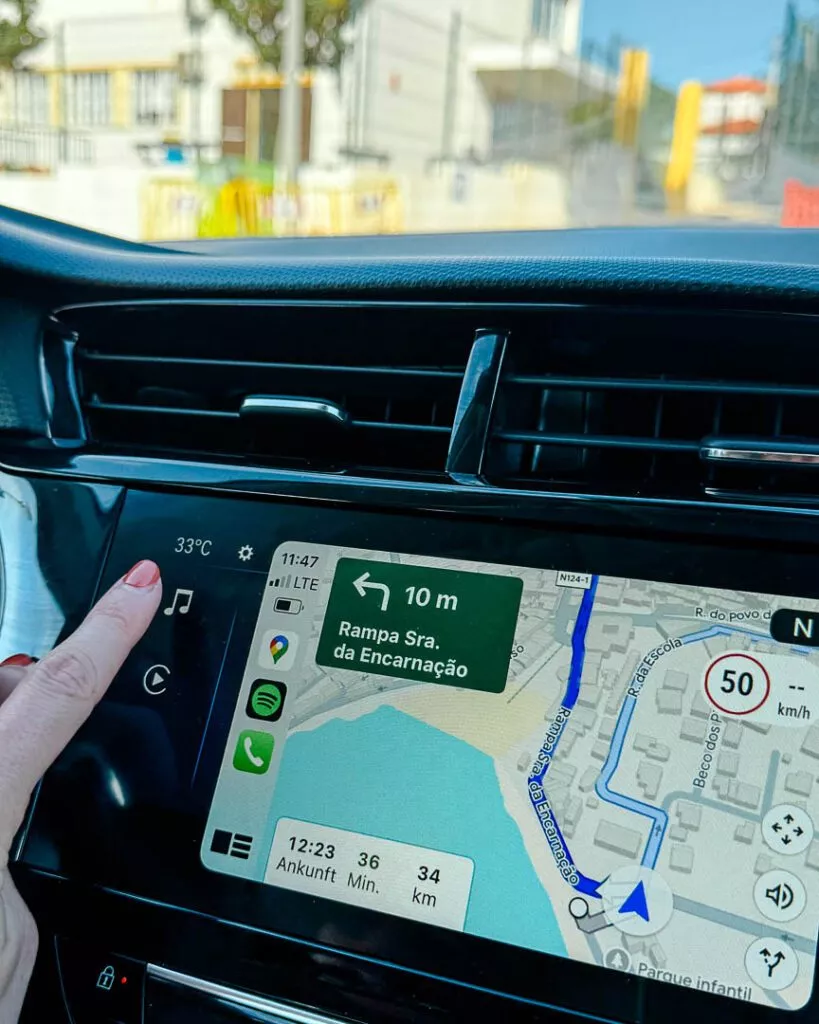 google maps nutzen im mietwagen in portugal