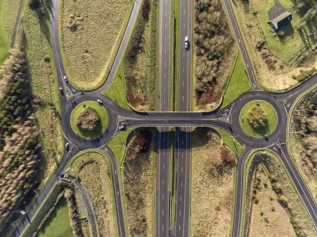 m7 autobahn mit roundabouts