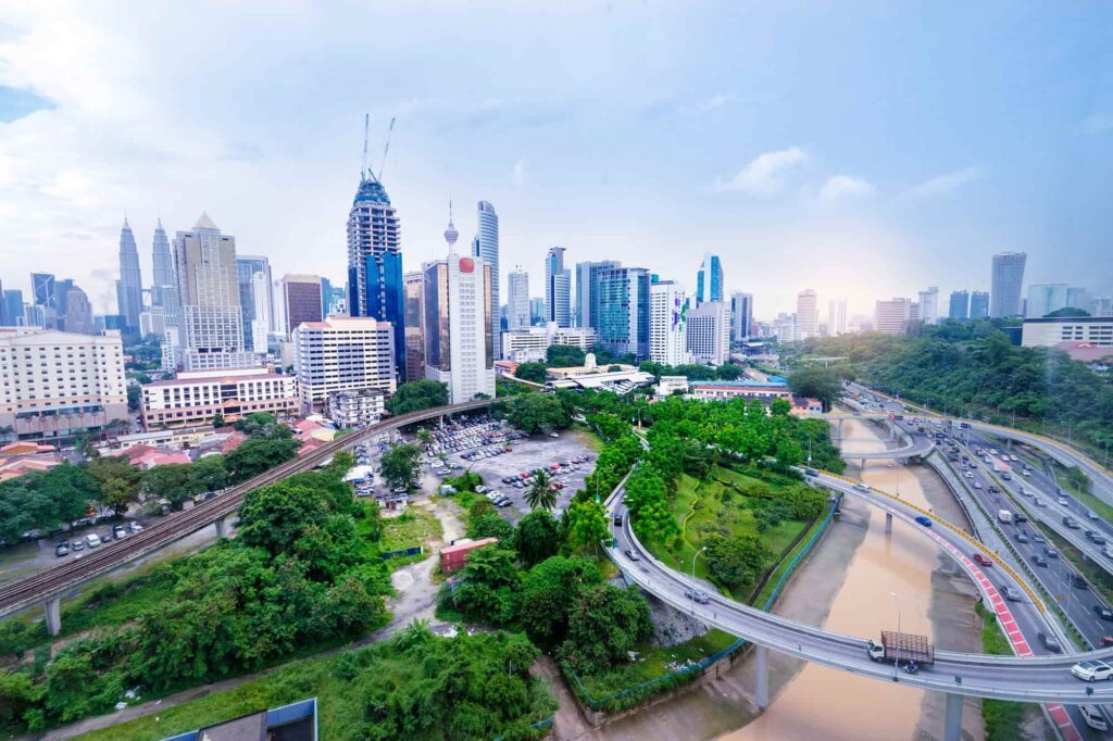Blick Auf Kuala Lumpur Und Strassen