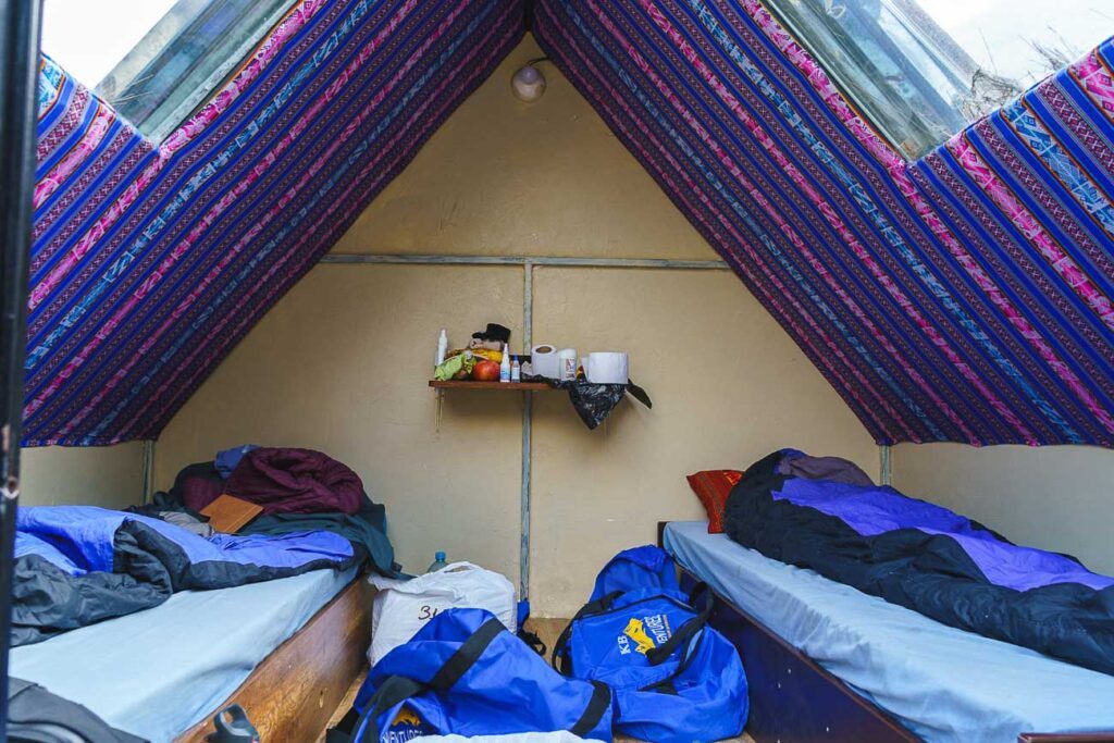 salkantay trek unsere unterkunft ueber kb adventures nacht 1