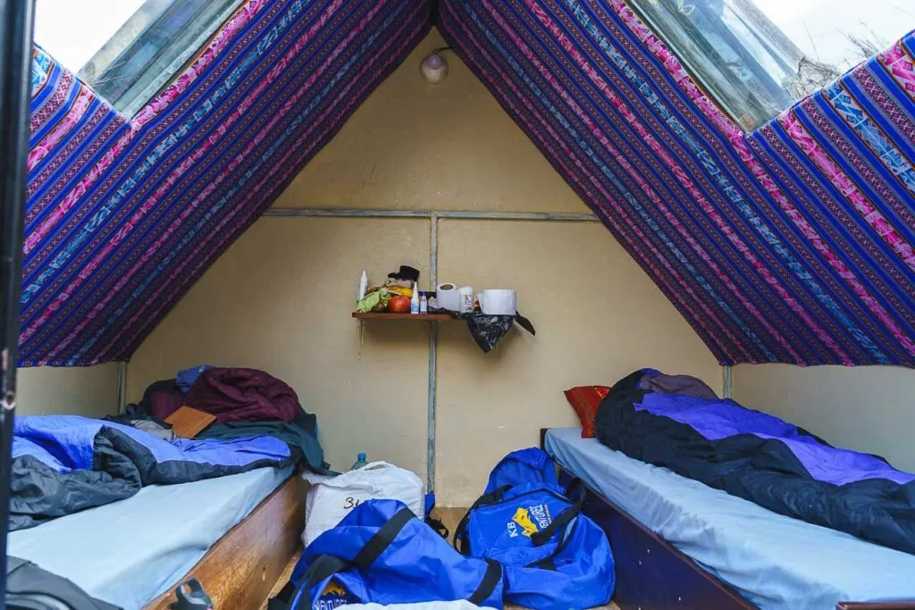 salkantay trek unsere unterkunft ueber kb adventures nacht 1