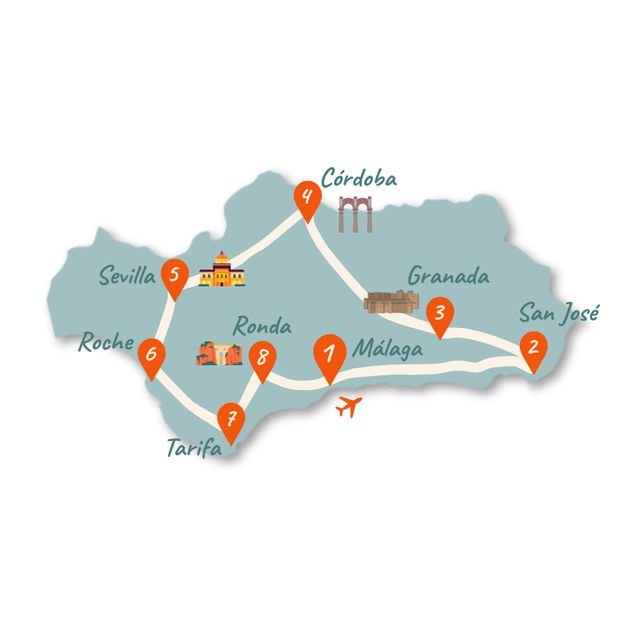 Andalusien Route 2 Wochen Karte 01