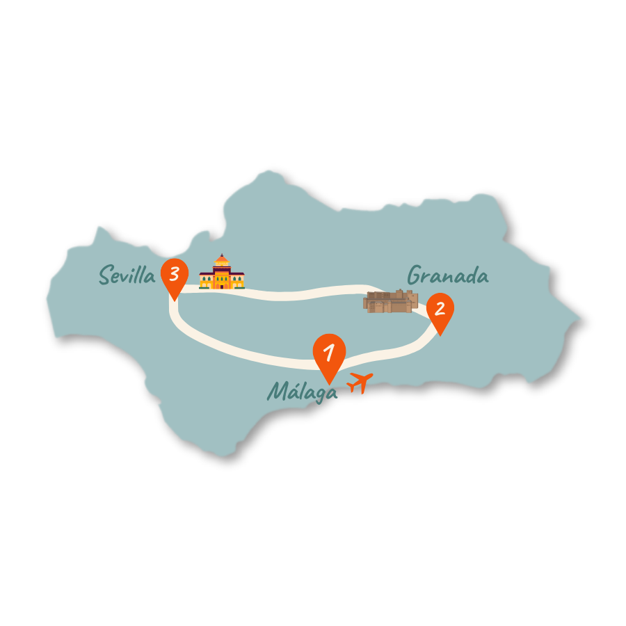 Andalusien Route 7 Tage Karte 01