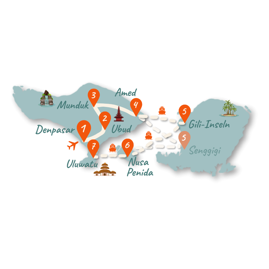 Bali Route 3 Wochen Karte 01