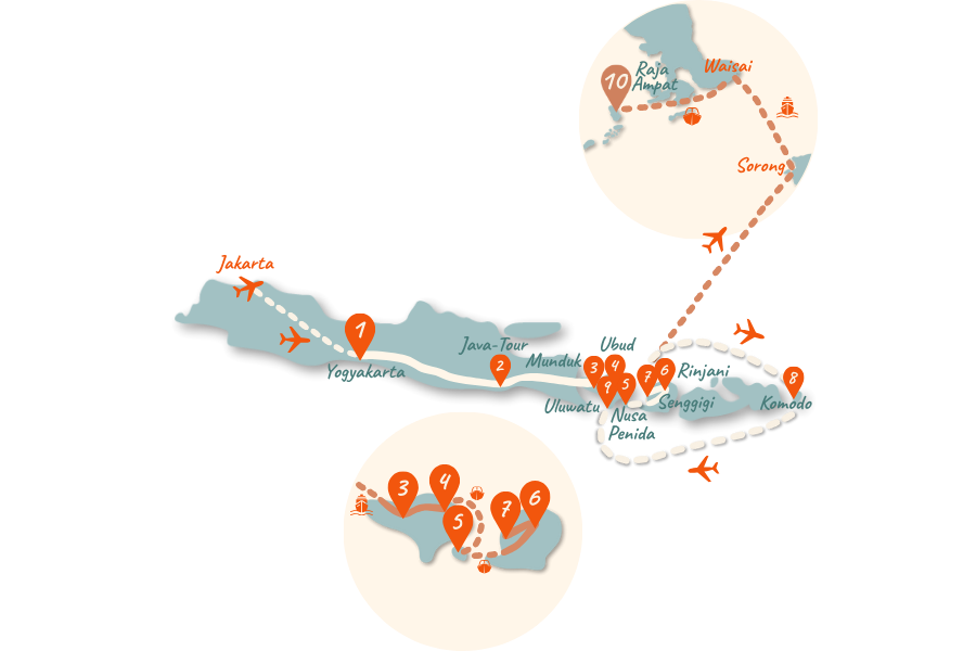 Indonesien_Rundreise_Route_4-Wochen_Karte_02