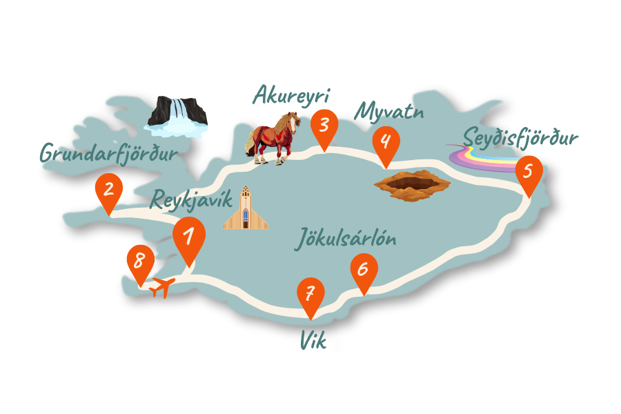 Island Route 10 Tage Karte 02 Island Route 10 Tage Karte 02