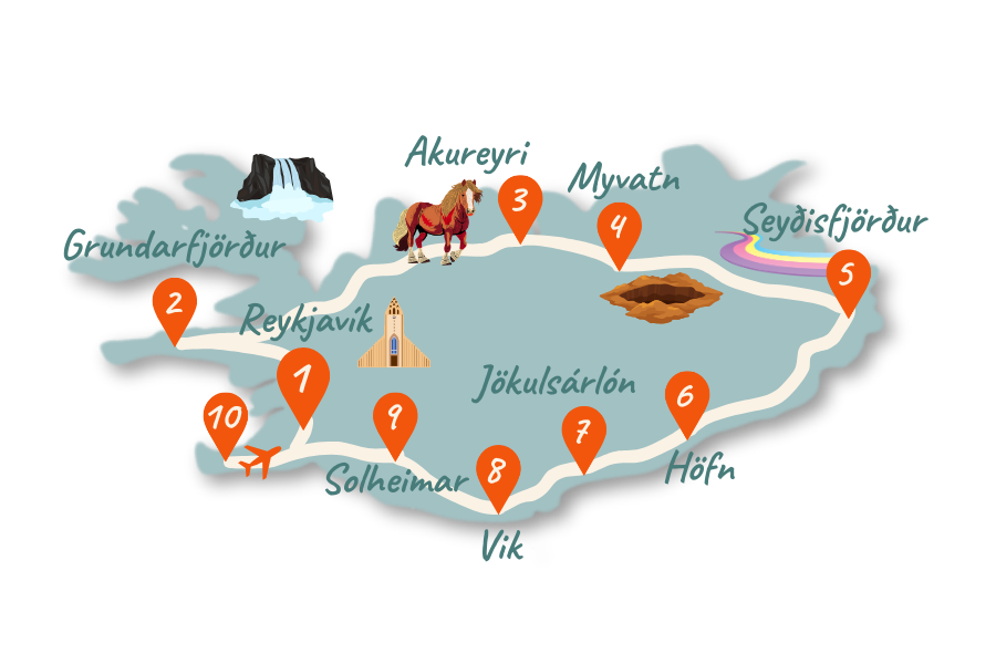 Island Route 2 Wochen Karte 02 Island Route 2 Wochen Karte 02
