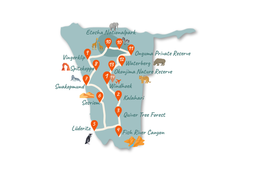 Namibia_Route_3 Wochen_Karte_02