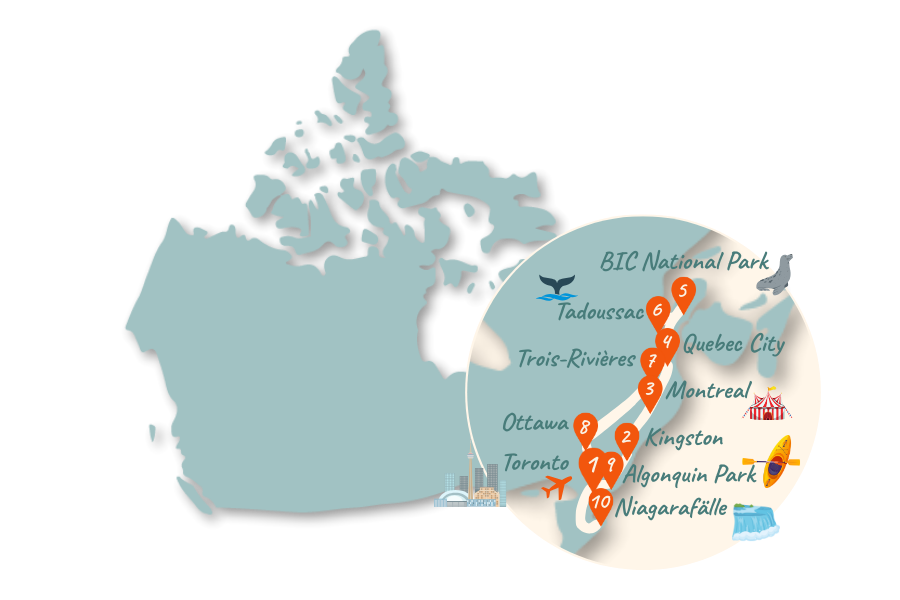 Ostkanada_Route_3-Wochen_Karte_02