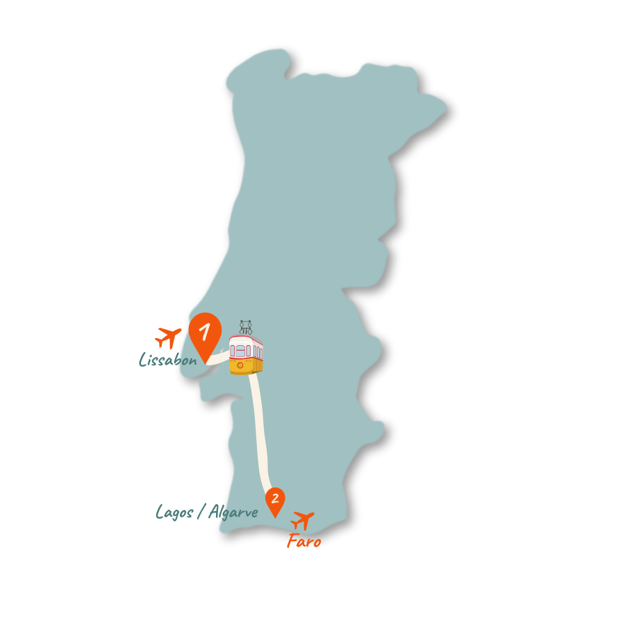 Portugal Route 1 Woche Sueden Karte 01