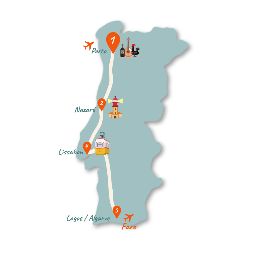 Portugal Route 10 Tage Karte 01