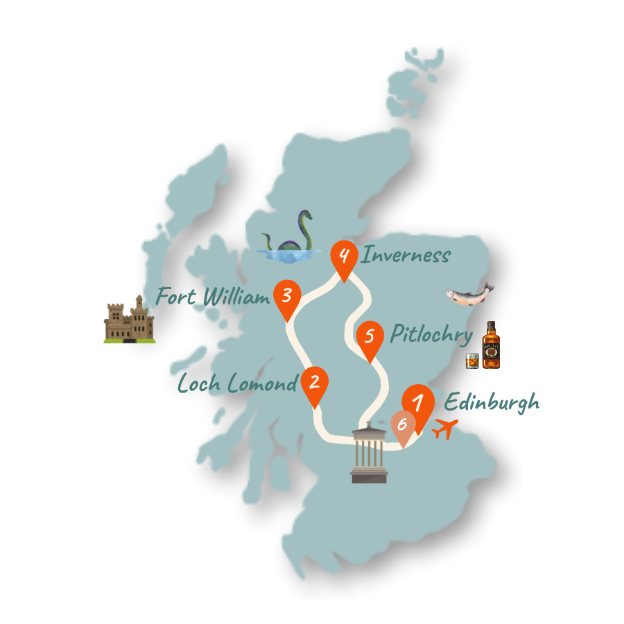 Schottland Route 1 Woche Karte 01
