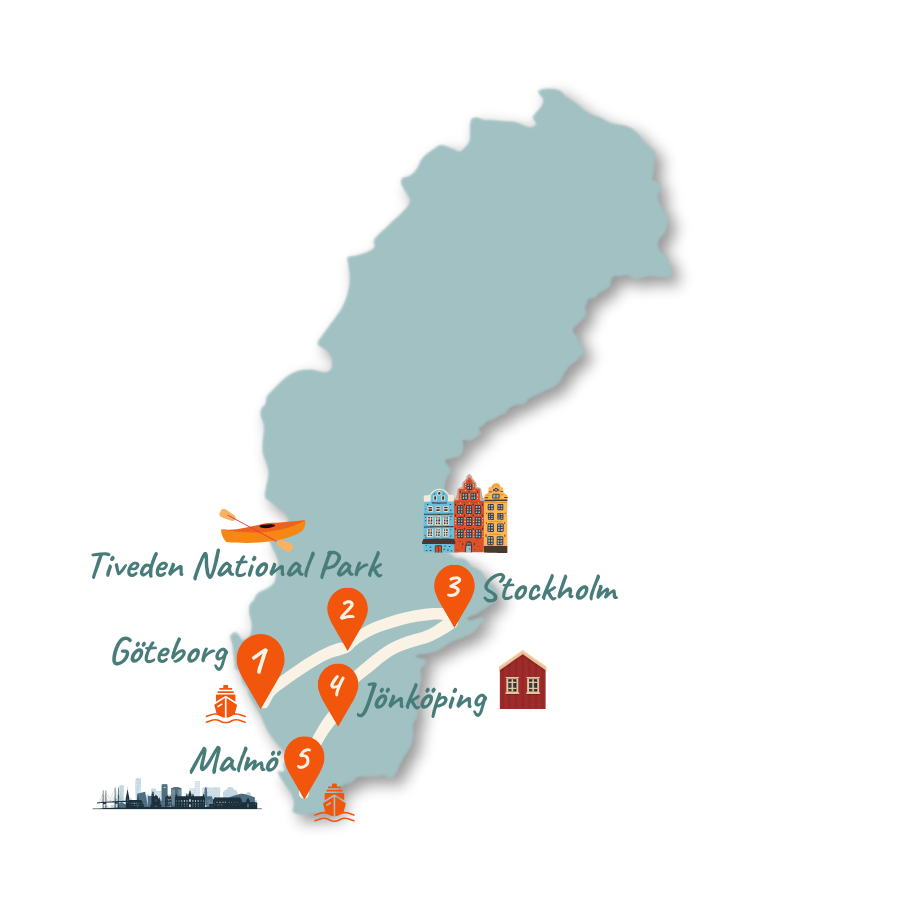 Schweden Route 10 Tage Karte 01