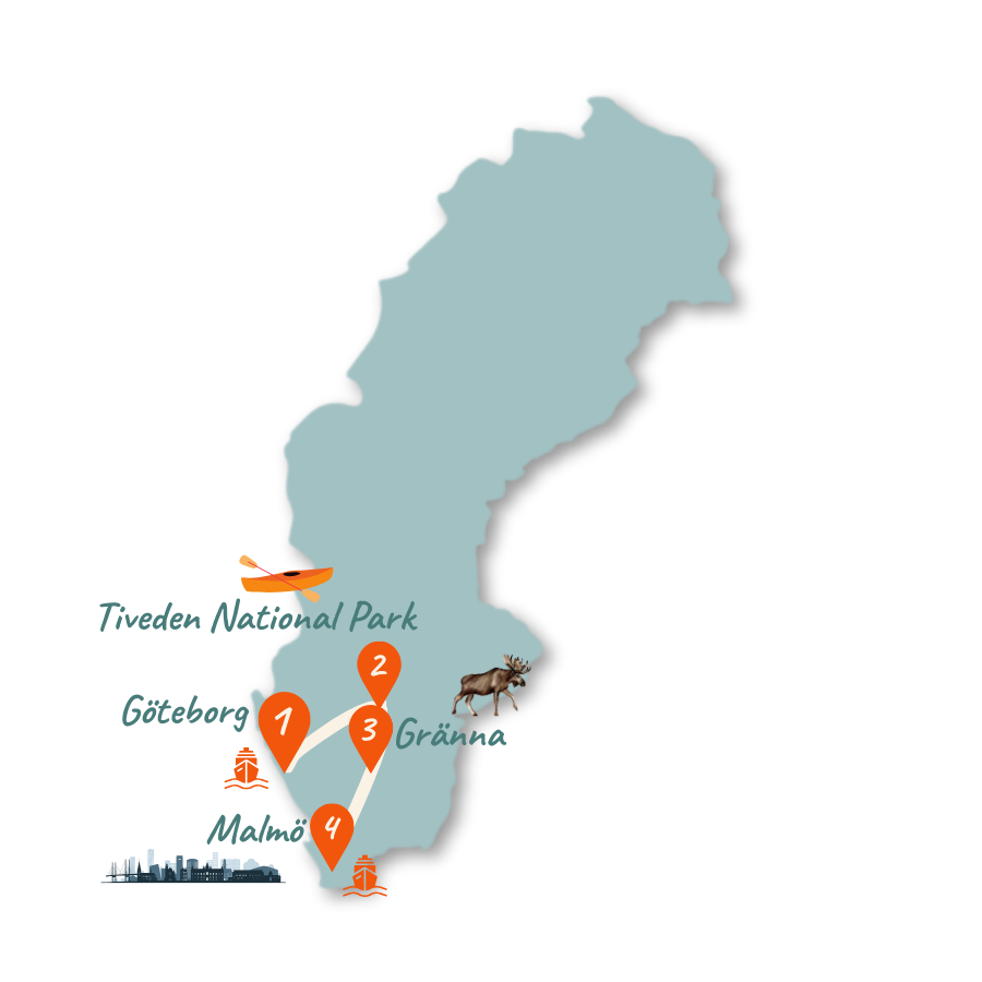 Schweden Route 7 Tage Karte 01