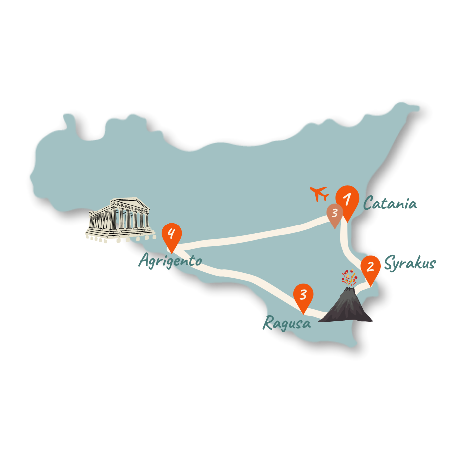 Sizilien Route 7 Tage Karte 01
