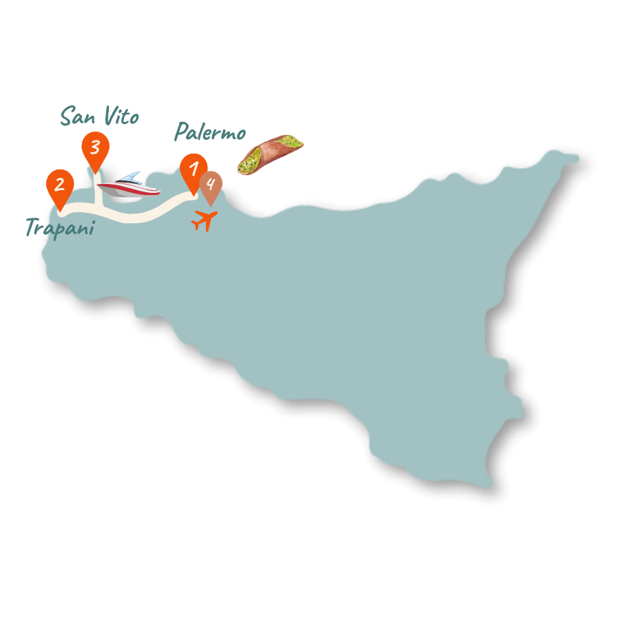 Sizilien Route 7 Tage Norden Karte 01