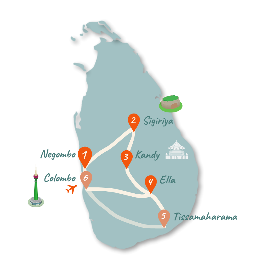 Sri Lanka Karte 7 10 .png Tage Route neu 01