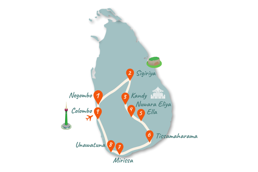 Sri Lanka_Route_2-Wochen_Karte_02