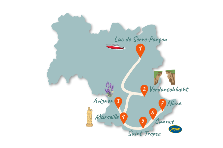 Suedfrankreich Route 14 Tage Karte 02 Suedfrankreich Route 14 Tage Karte 02