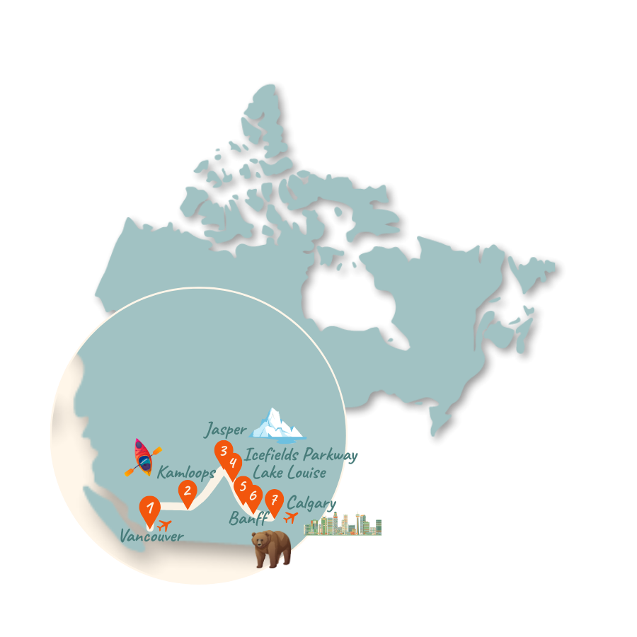 Westkanada Route 10 Tage Karte 01