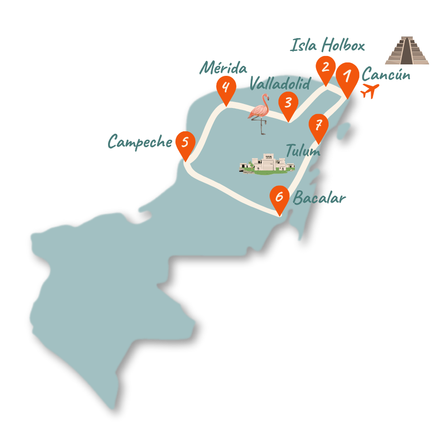 Yucatan Route 2 Wochen Karte 01