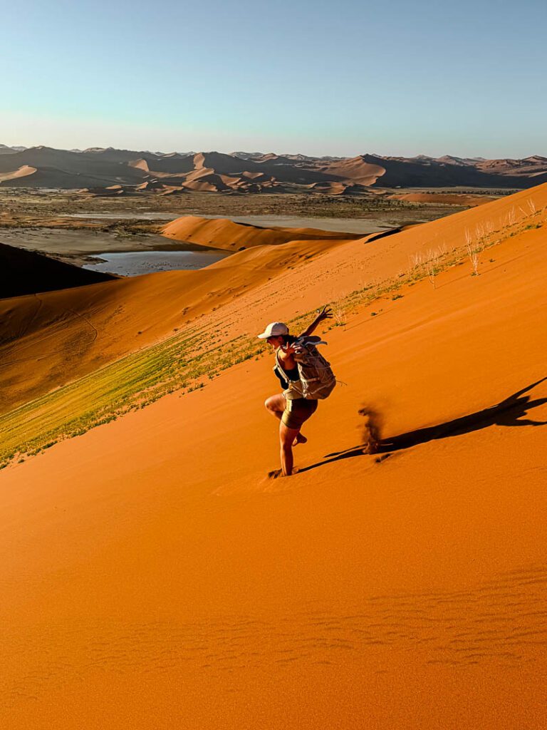 big daddy dune hoechste duene der welt runterlaufen in namibia