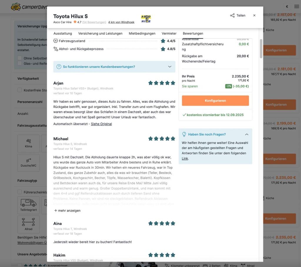 camperdays bewertungen des vermieters pruefen