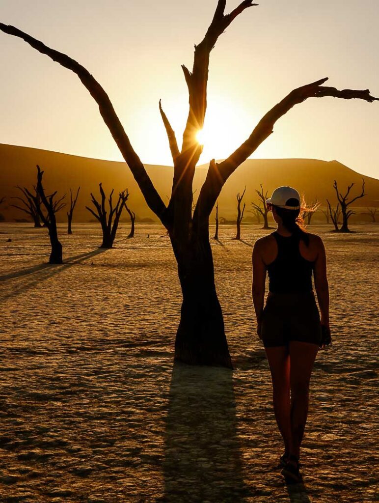 deadvlei zum sonnenuntergang in namibia