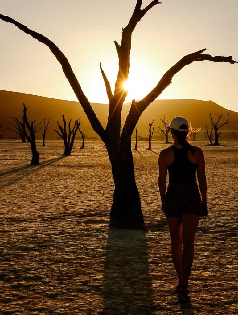 deadvlei zum sonnenuntergang in namibia