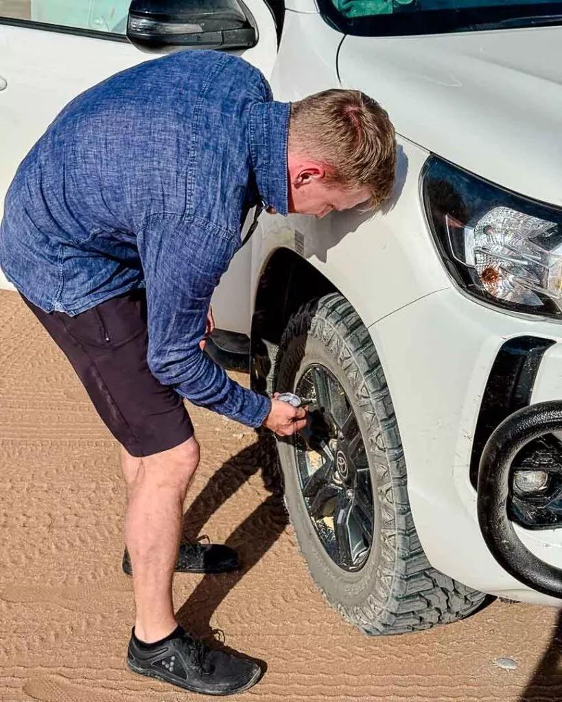 druck bei reifen rauslassen bevor es zum deadvlei geht