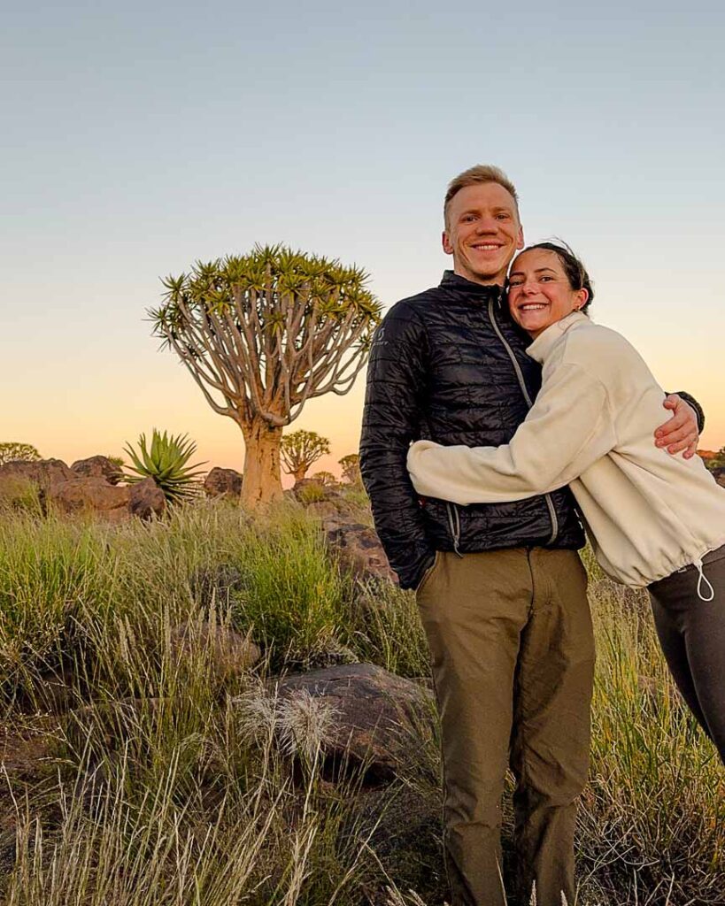 morgens noch etwas frisch ende april in namibia deshalb fleecepulli