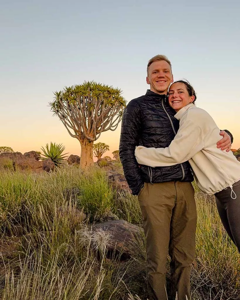 morgens noch etwas frisch ende april in namibia deshalb fleecepulli