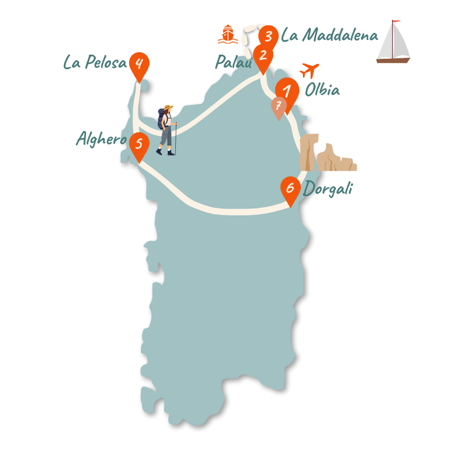 sardinien route 10 tage norden karte 01