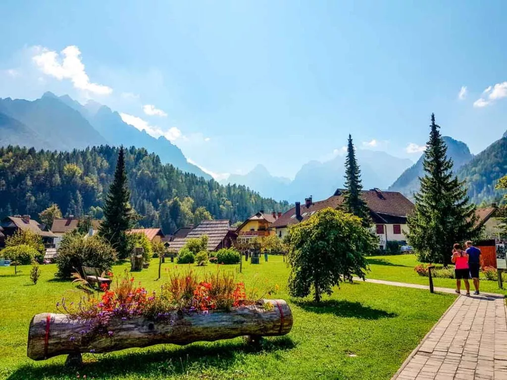 Slowenien Kranjska Gora Ausblick Stadt