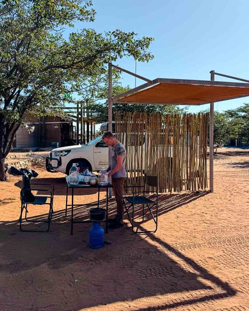 Unser Stellplatz in der Olifantsrus Campsite im Etosha Nationalpark