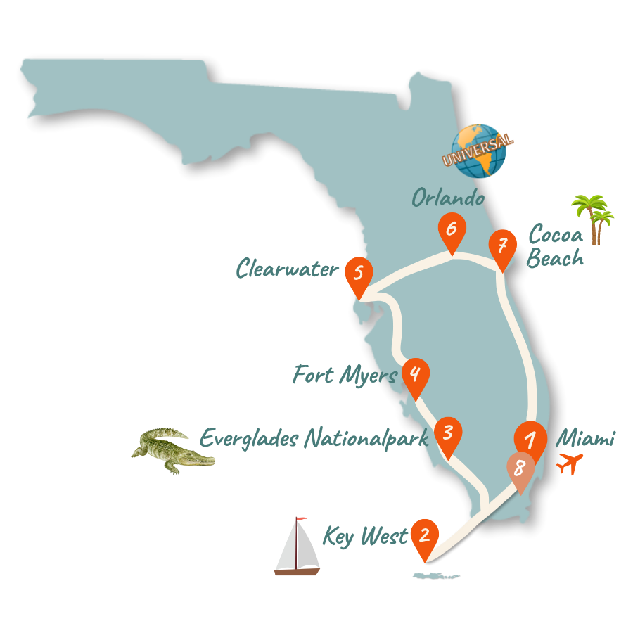 Florida Route 14 Tage Karte 01