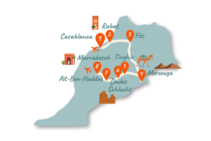 Marokko Route 10 Tage Karte 02