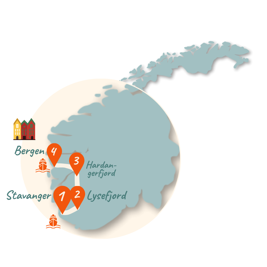 Norwegen Route 7 Tage Karte neu 01