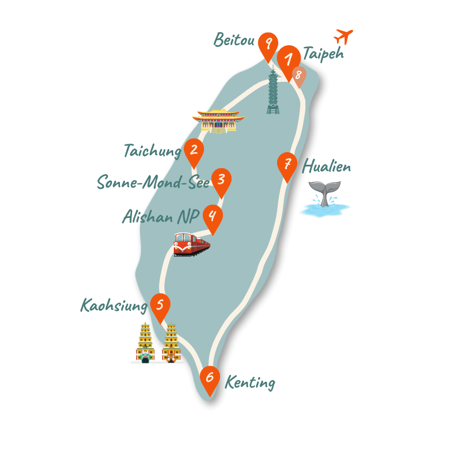 Taiwan Route 3 Wochen Karte neu 01