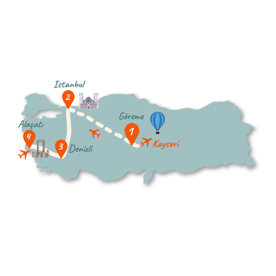 Tuerkei Route 1 Woche Karte 01