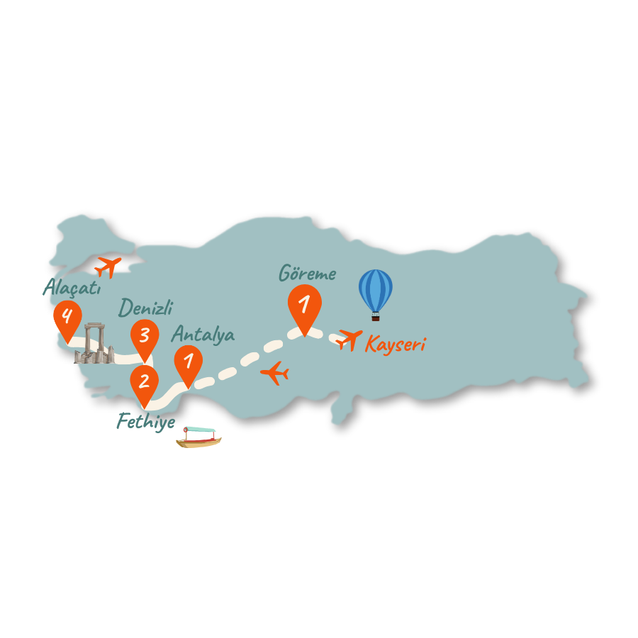 Tuerkei Route 10 Tage Karte 01